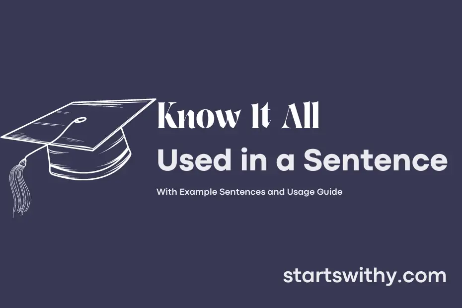 sentence with Know It All