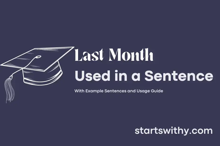 sentence with Last Month