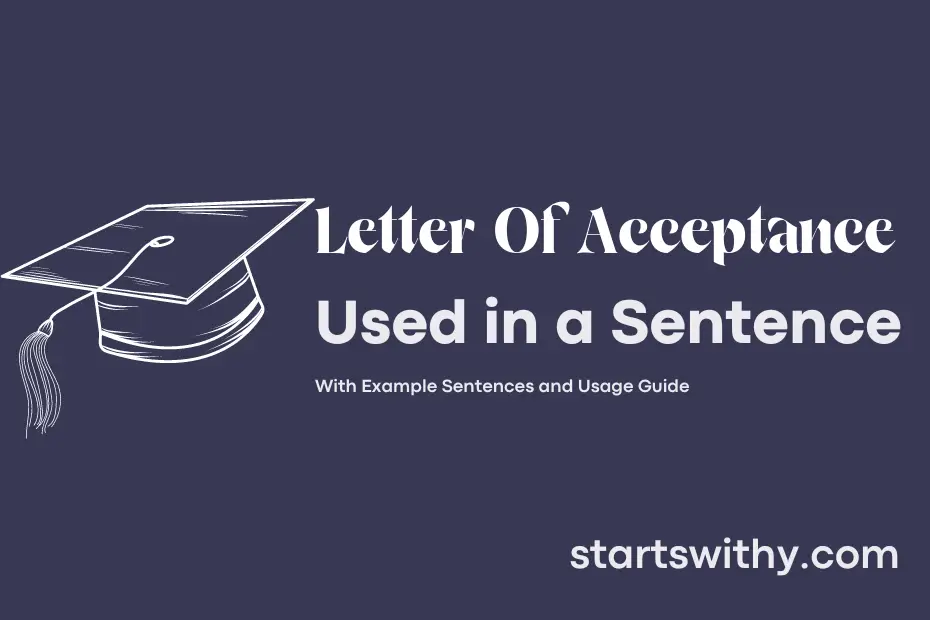 sentence with Letter Of Acceptance