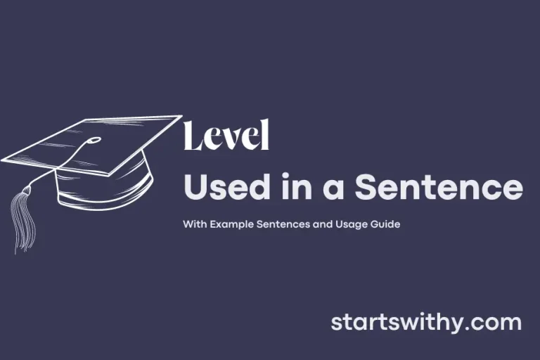 LEVEL in a Sentence Examples: 21 Ways to Use Level