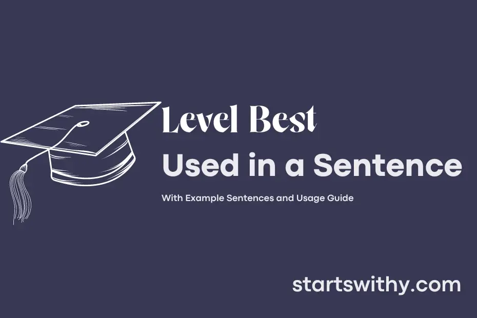 sentence with Level Best