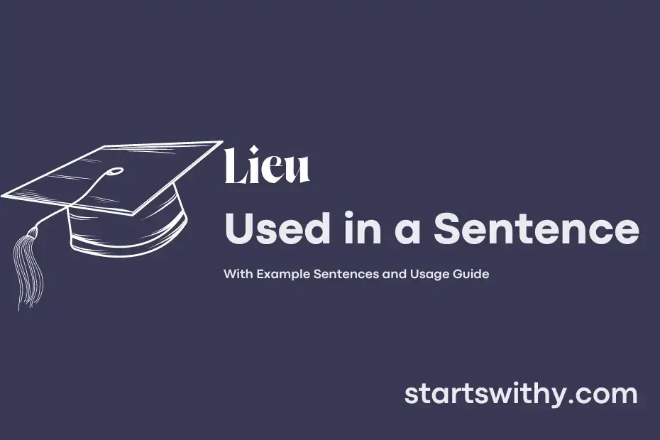 sentence with Lieu