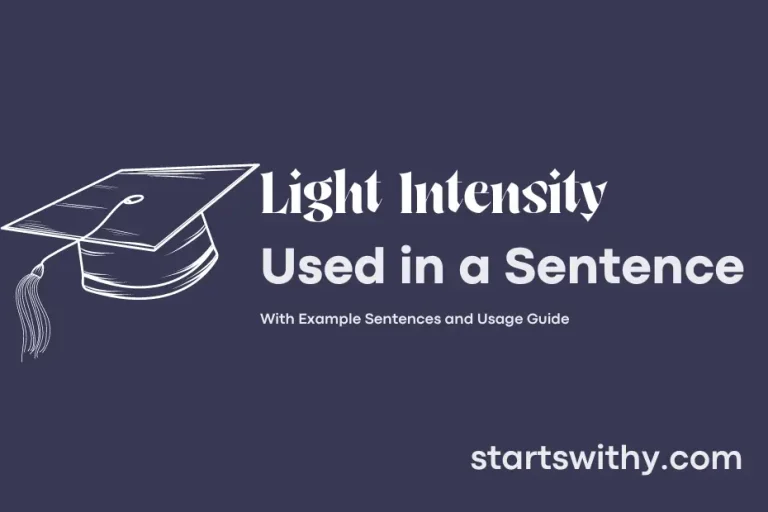 LIGHT INTENSITY in a Sentence Examples 21 Ways to Use Light Intensity