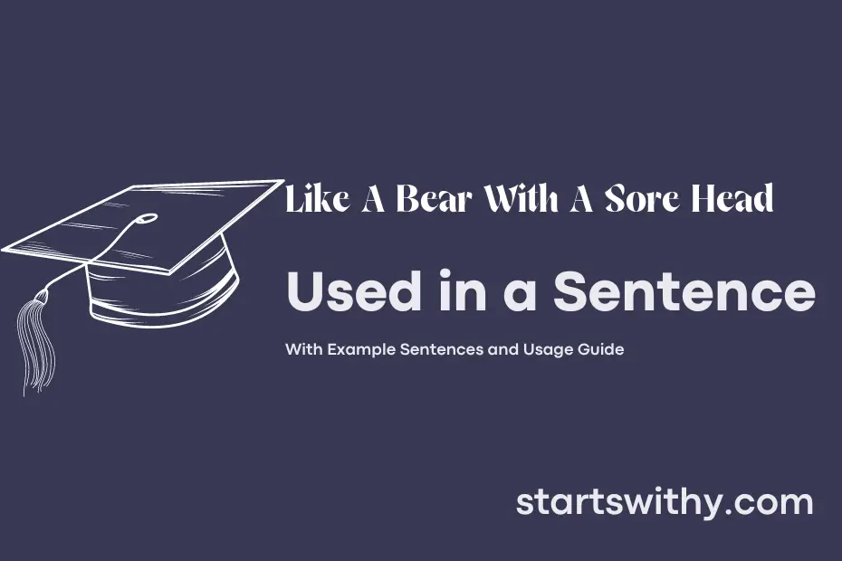 sentence with Like A Bear With A Sore Head