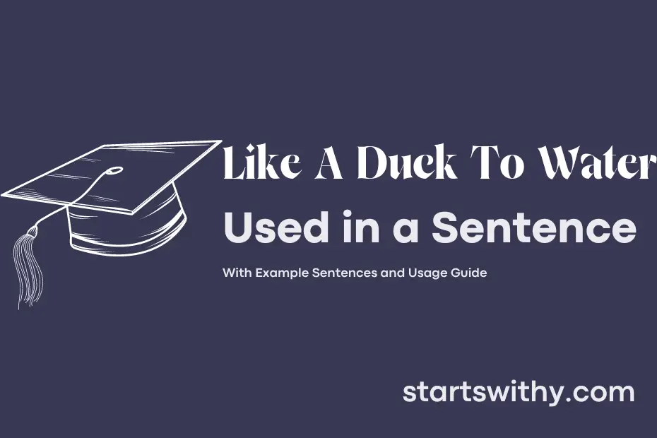 sentence with Like A Duck To Water