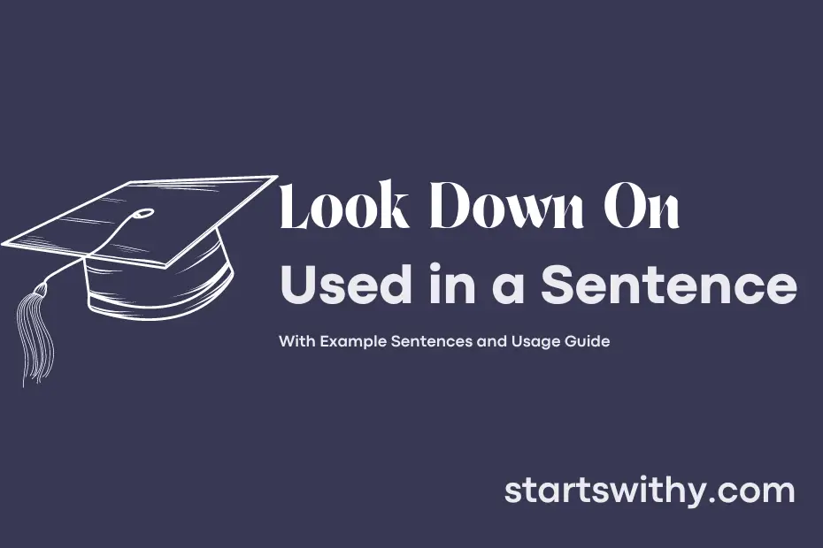 sentence with Look Down On