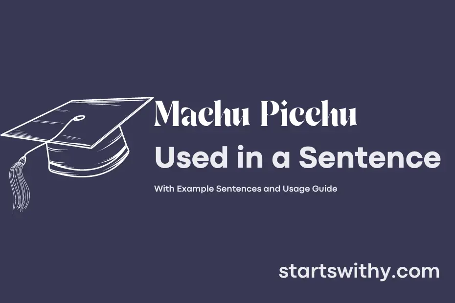 sentence with Machu Picchu