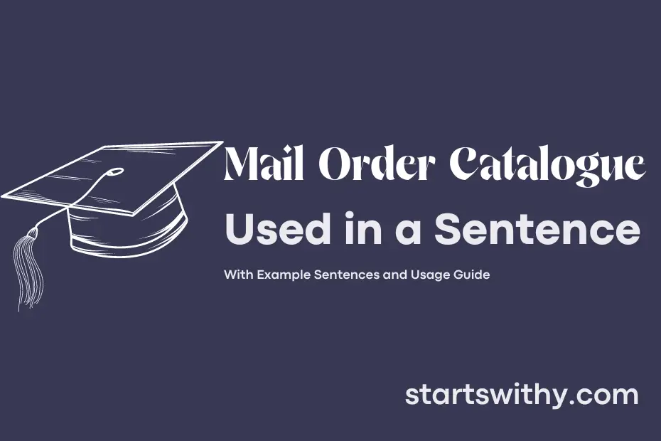 sentence with Mail Order Catalogue