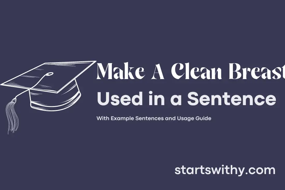 sentence with Make A Clean Breast