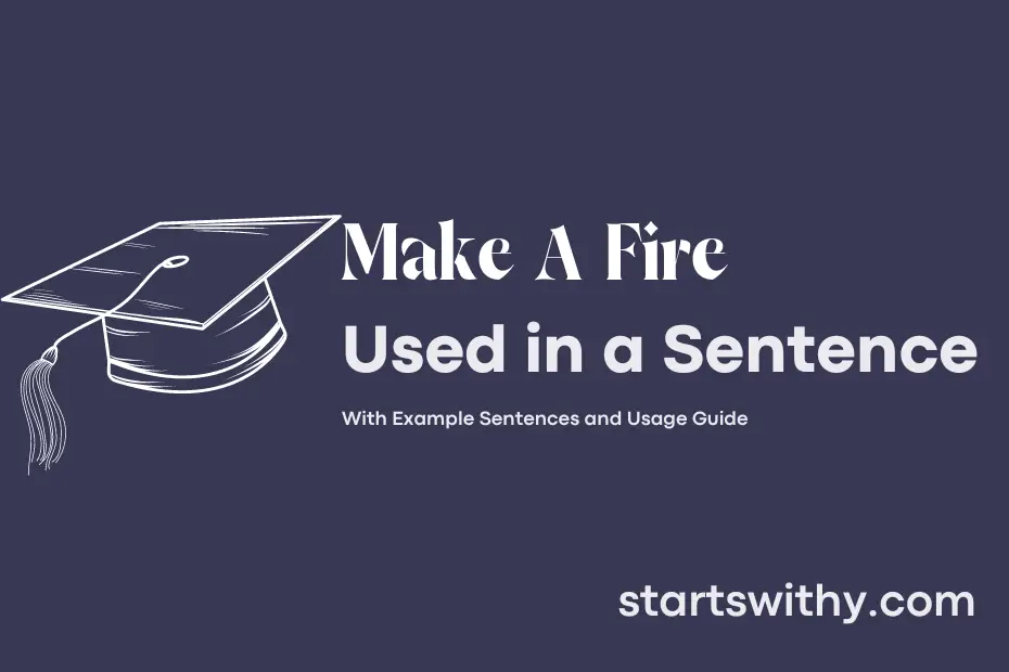 sentence with Make A Fire