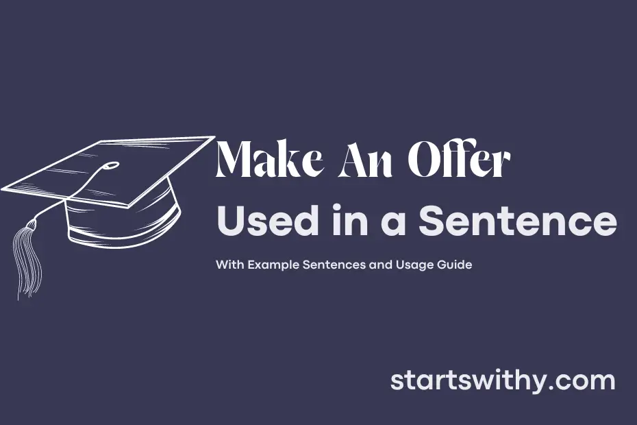 sentence with Make An Offer