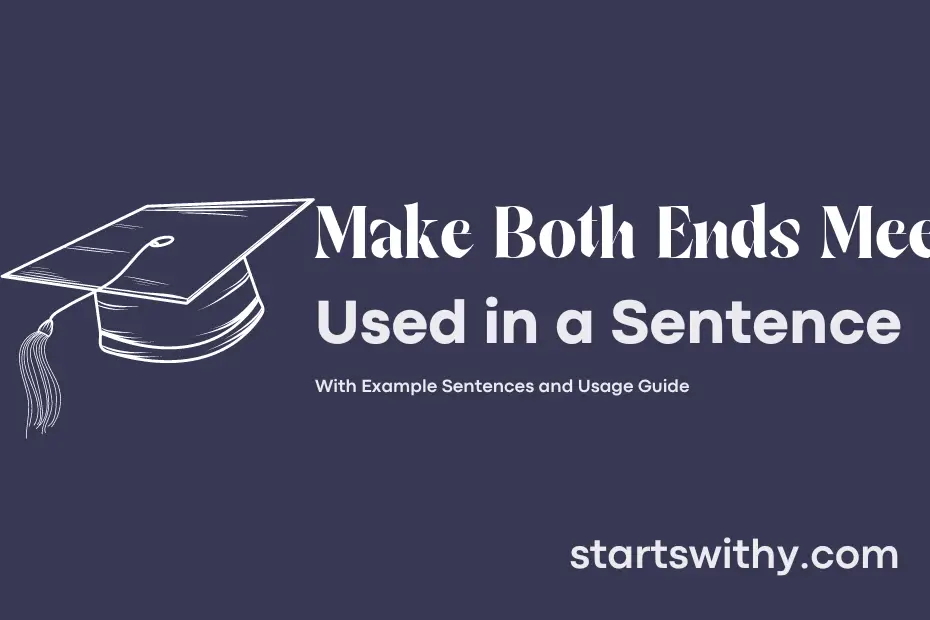 MAKE BOTH ENDS MEET In A Sentence Examples 21 Ways To Use Make Both 