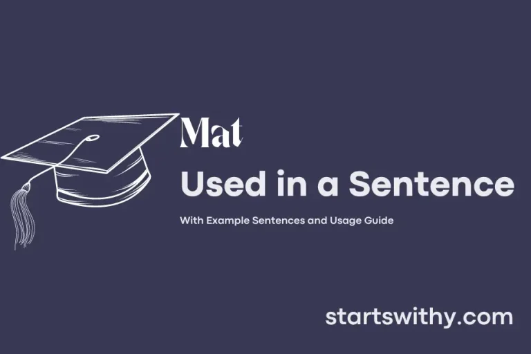 MAT in a Sentence Examples 21 Ways to Use Mat