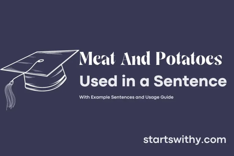 MEAT AND POTATOES in a Sentence Examples 21 Ways to Use Meat And Potatoes