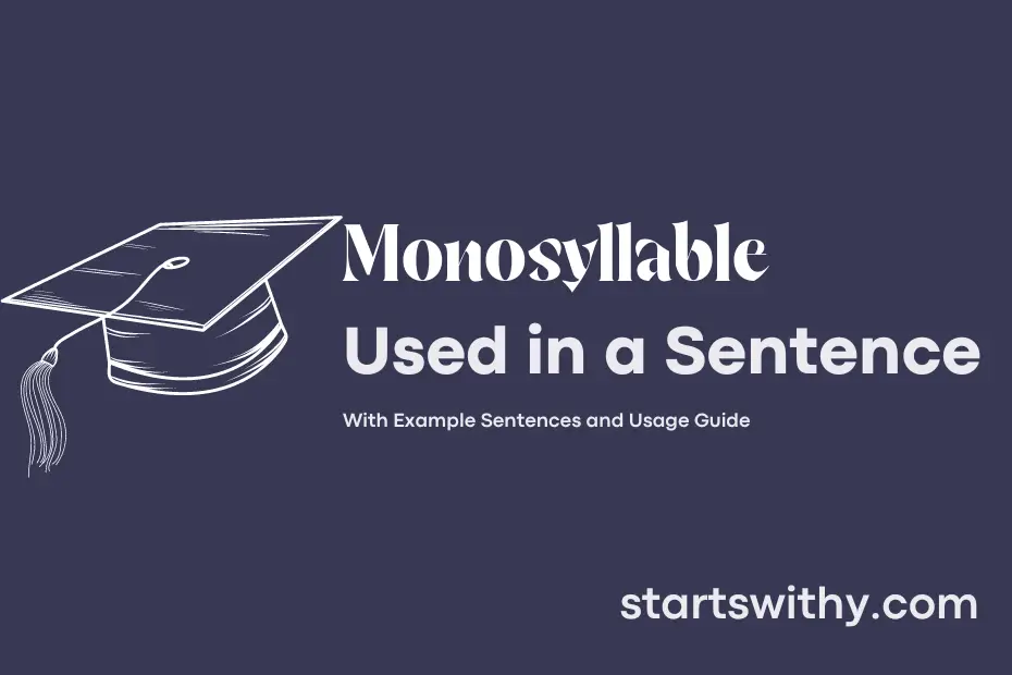 Sentence with Monosyllable
