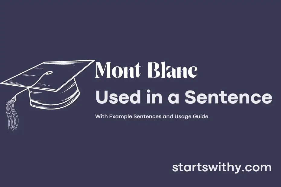 Sentence with Mont Blanc