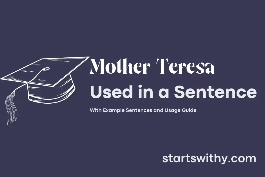 Sentence with Mother Teresa