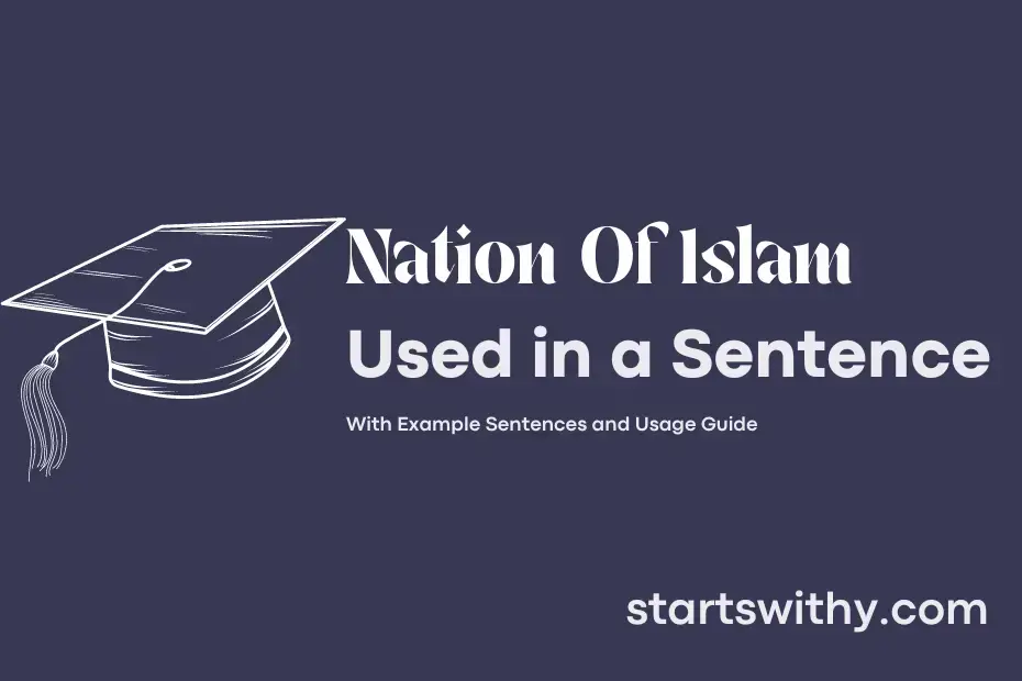 Sentence with Nation Of Islam