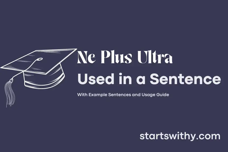 Sentence with Ne Plus Ultra