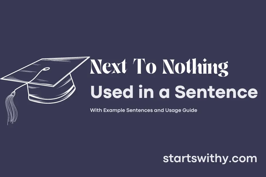 Sentence with Next To Nothing