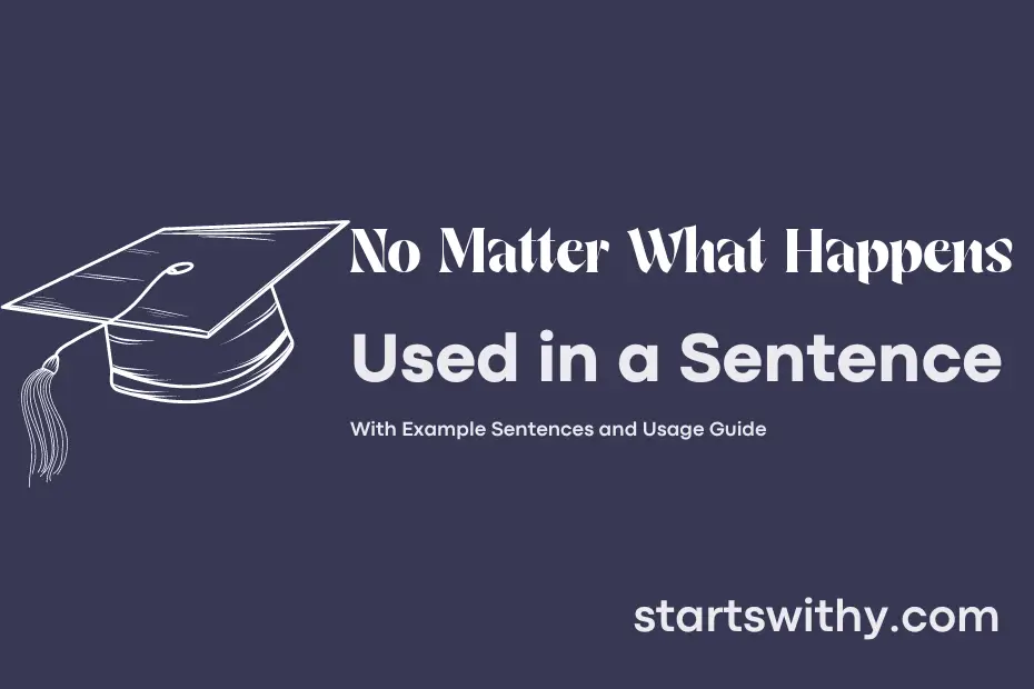 Sentence with No Matter What Happens