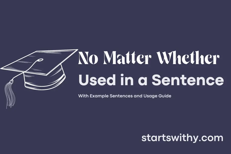 Sentence with No Matter Whether