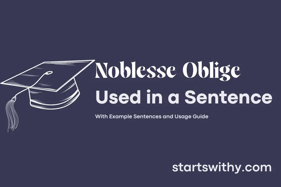 Sentence with Noblesse Oblige