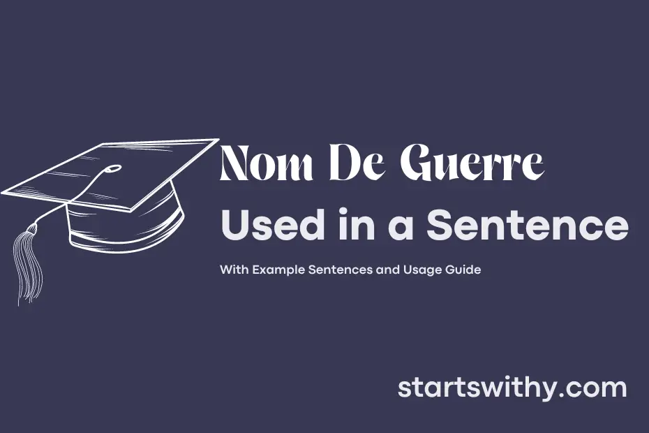 Sentence with Nom De Guerre