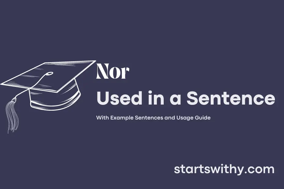 Sentence with Nor