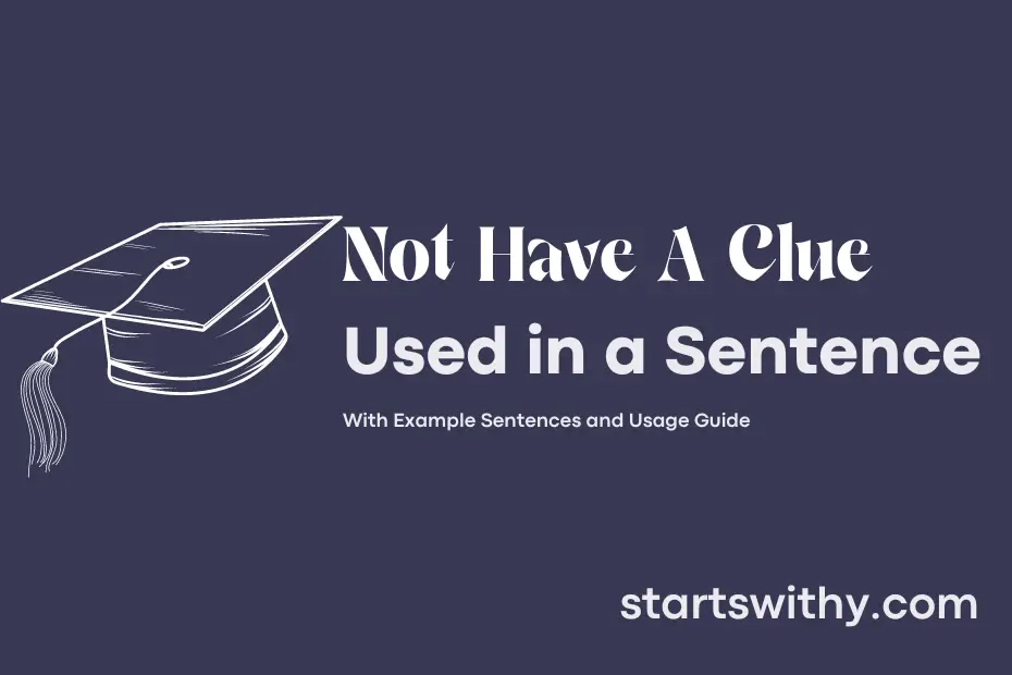 Sentence with Not Have A Clue