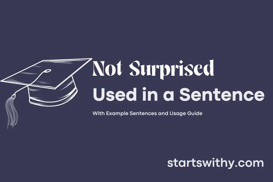 Sentence with Not Surprised