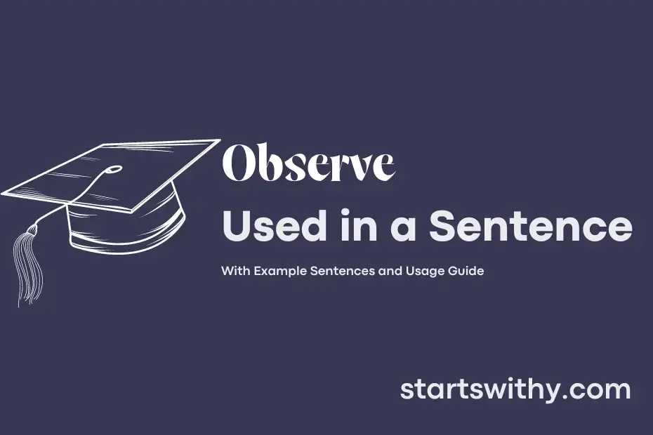 Sentence with Observe
