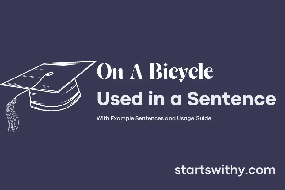 Sentence with On A Bicycle