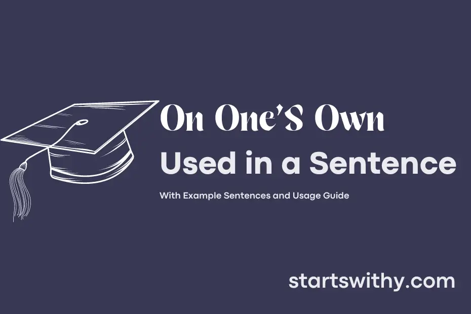 Sentence with On One'S Own