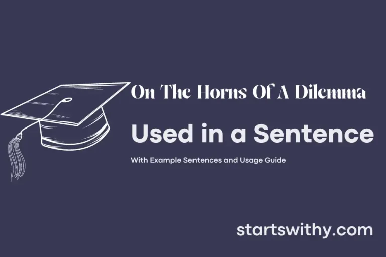 ON THE HORNS OF A DILEMMA in a Sentence Examples 21 Ways to Use On The