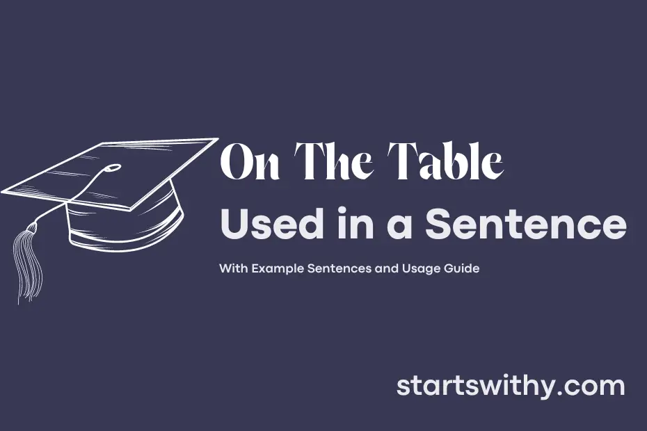 Sentence with On The Table