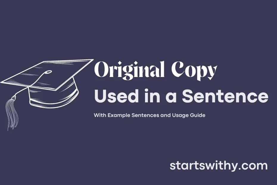 Sentence with Original Copy
