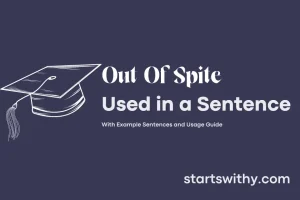 out of spite example sentence