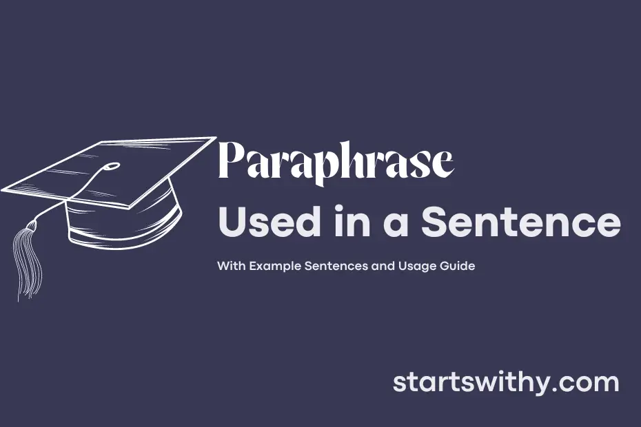 Sentence with Paraphrase