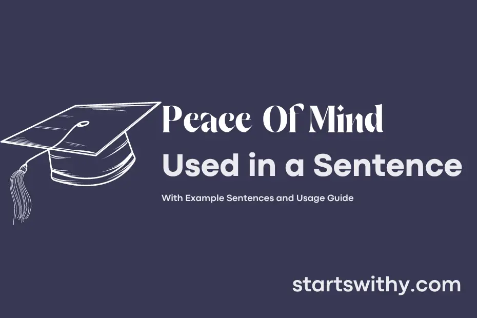 Sentence with Peace Of Mind