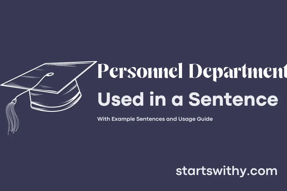 Sentence with Personnel Department