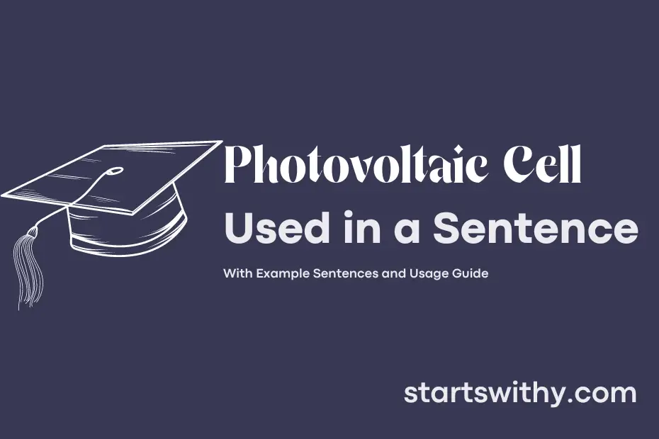 Sentence with Photovoltaic Cell