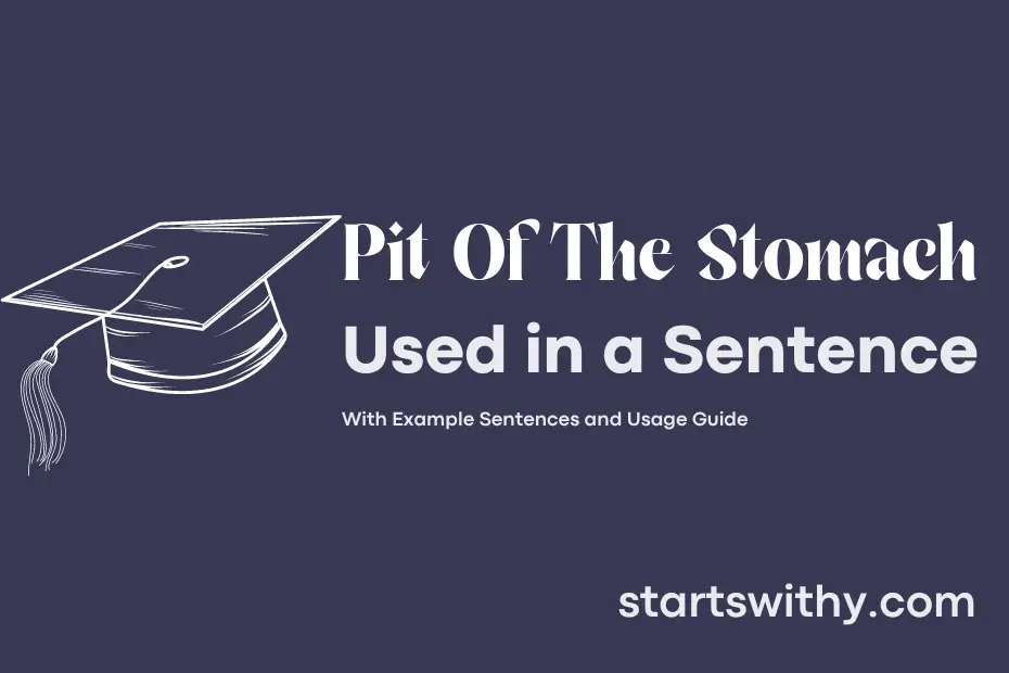 Sentence with Pit Of The Stomach
