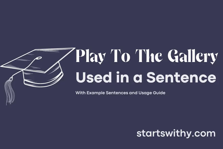 Sentence with Play To The Gallery