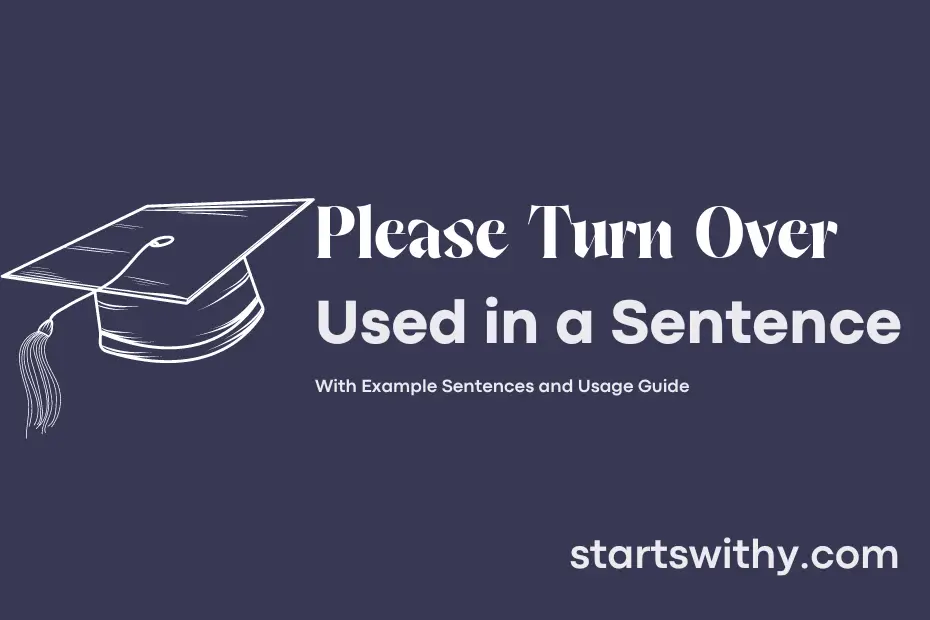 Sentence with Please Turn Over