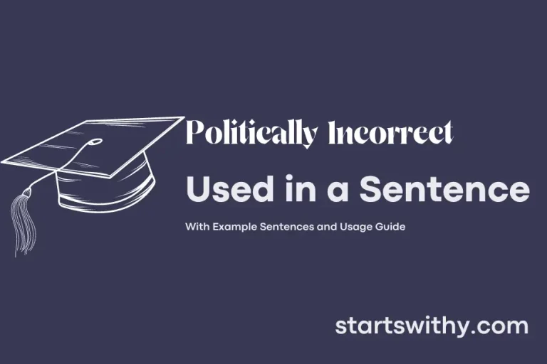 POLITICALLY INCORRECT in a Sentence Examples 21 Ways to Use
