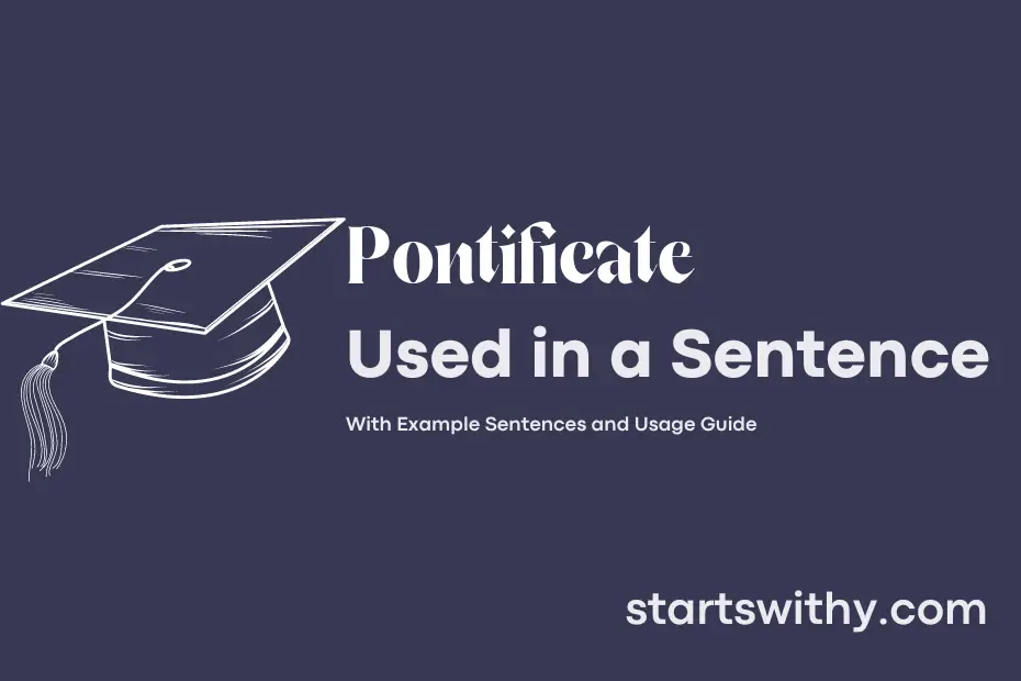 Sentence with Pontificate
