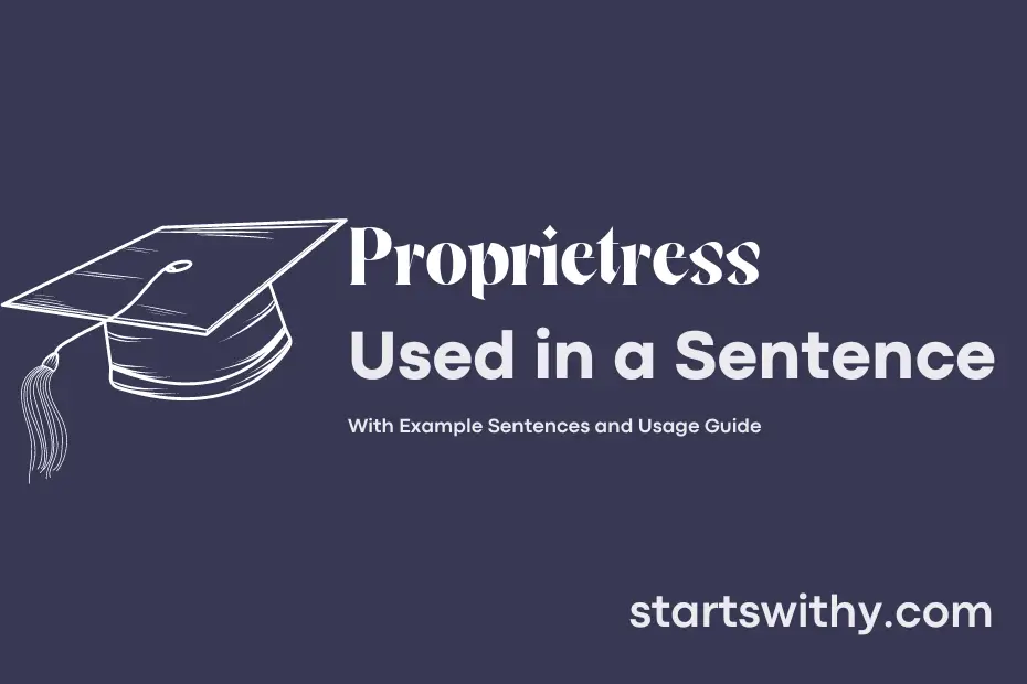 Sentence with Proprietress