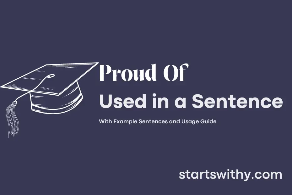 Sentence with Proud Of