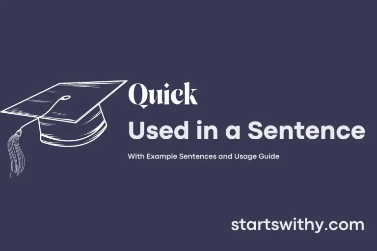 QUICK in a Sentence Examples: 21 Ways to Use Quick